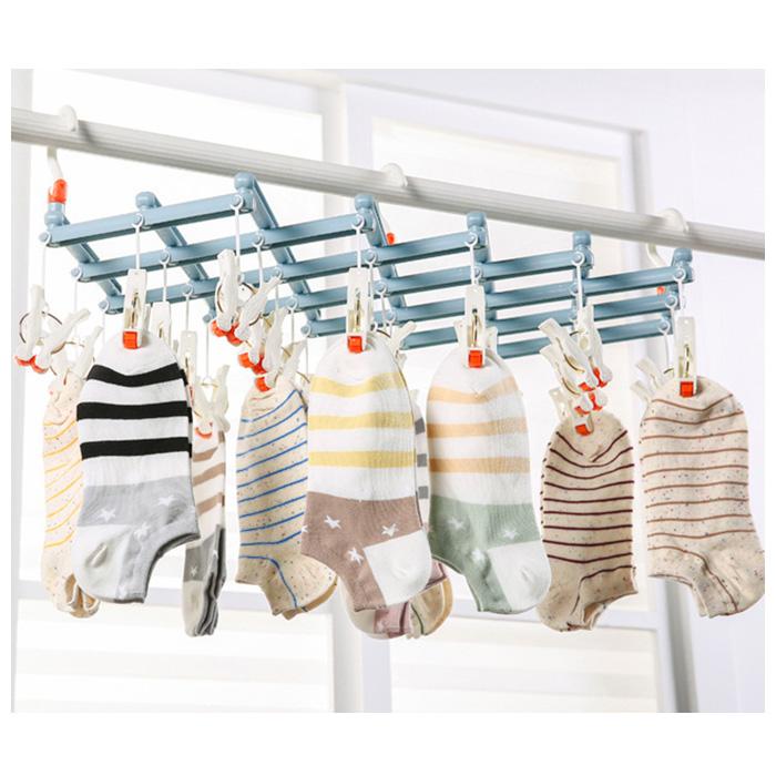 ピンチハンガー 通販ピンチハンガー 引っ張るだけ 洗濯物干し 伸縮 収納 ひっぱるだけ 部屋干し 伸びる 物干し 吊り下げ ベランダ 省スペース ピンチハンガー |  | 03