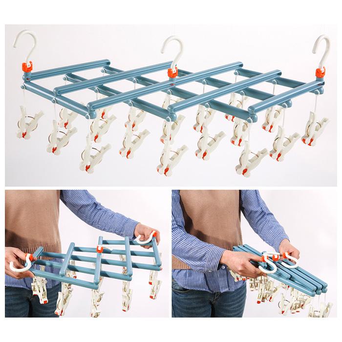 ピンチハンガー 通販ピンチハンガー 引っ張るだけ 洗濯物干し 伸縮 収納 ひっぱるだけ 部屋干し 伸びる 物干し 吊り下げ ベランダ 省スペース ピンチハンガー |  | 05