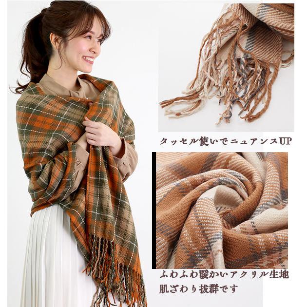 ストール 180cm×60cm マフラー 大判 春 秋 冬 防寒 ひざ掛け レディース 通販 軽量 おしゃれ かわいい カラフル チェック タータンチェック | ブランド登録なし | 08