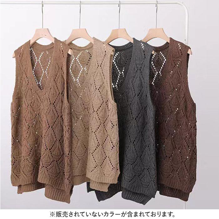 ベスト 透かし編み レディース 通販 ニットベスト 透かし編みニット サマーベスト サマーニット チョッキ ジレ ウェストコート ノースリーブ ニット |  | 11