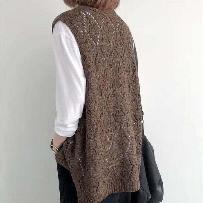 ベスト 透かし編み レディース 通販 ニットベスト 透かし編みニット サマーベスト サマーニット チョッキ ジレ ウェストコート ノースリーブ ニット |  | 07