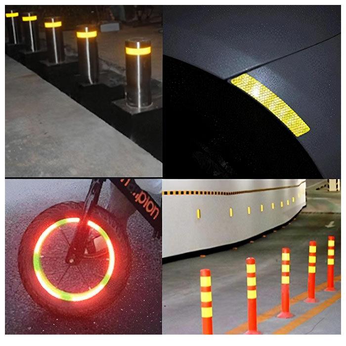 反射テープ 通販反射テープ 約 3ｍ 幅 50mm 蛍光反射テープ 目印 テープ 反射ステッカー 反射シール 事故防止 暗所 駐車場 夜間 装飾 反射板 反射テープ |  | 09