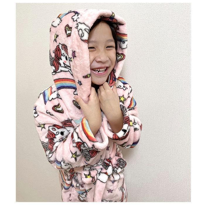 ルームウェア ガウン 通販 ふわもこ 子供 パジャマ もこもこ 部屋着 モコモコ 秋冬 あったか 長袖 前開き 90 100 110 120 130 140 バスローブ ガウン | BACKYARD FAMILY | 14