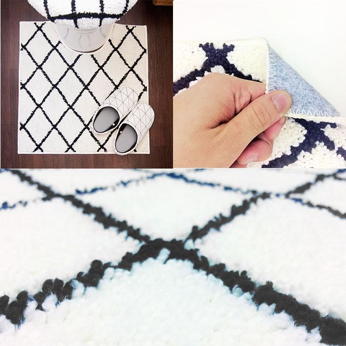 トイレマット おしゃれ 通販 シンプル モノトーン 洗える 洗濯可 丸洗い 白 黒 グレー 滑り止め加工 すべり止め 塩系 インテリア トイレタリー トイレマット |  | 09