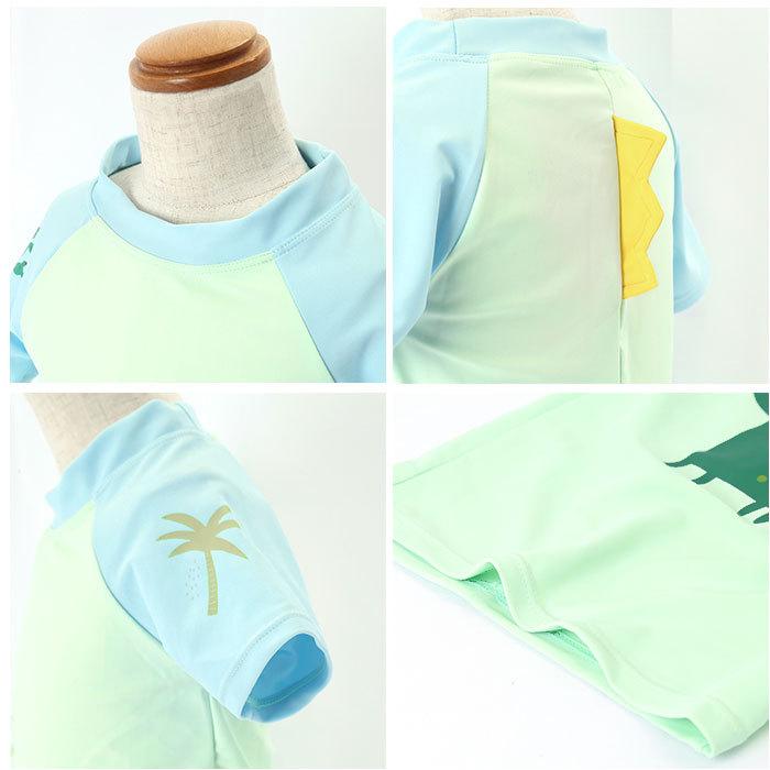 水着 男の子 ラッシュガード セット 通販 約 90 100 110 120 130 キッズ 帽子付き ベビー ダイナソー 恐竜 半袖 上下セット スイムキャップ ショートパンツ 水着 |  | 10