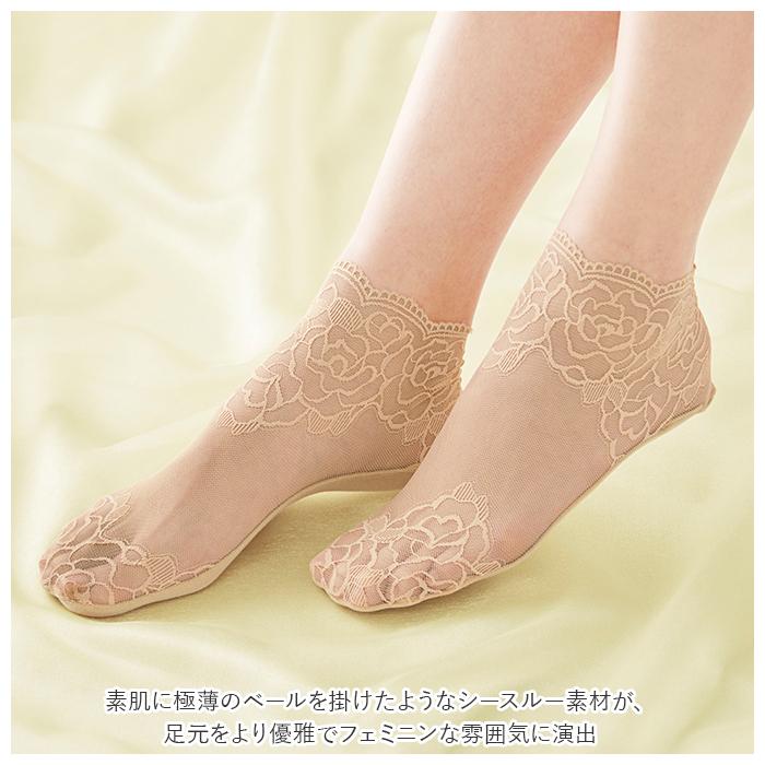 シースルー ソックス 通販 シースルーソックス 3色組 3色 抗菌 防臭 エレガント ショート丈 涼しい 伸縮性 足裏 綿混素材 ムレにくい サンダル シースルー | ショート | 04