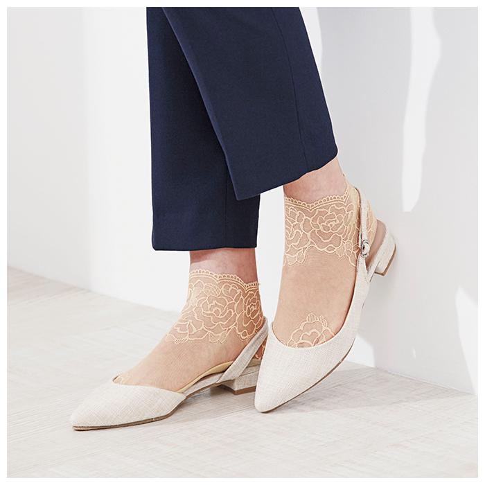 シースルー ソックス 通販 シースルーソックス 3色組 3色 抗菌 防臭 エレガント ショート丈 涼しい 伸縮性 足裏 綿混素材 ムレにくい サンダル シースルー | ショート | 05