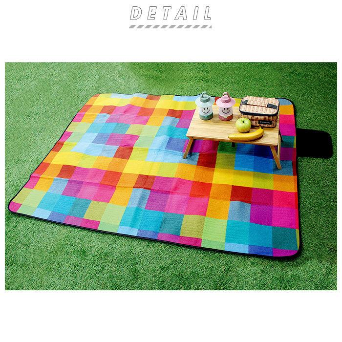 レジャーシート 厚手 通販 ピクニックシート ピクニックマット シート 2人用 1人用 コンパクト 折りたたみ マット かわいい チェック おしゃれ レジャーシート | BACKYARD FAMILY | 05