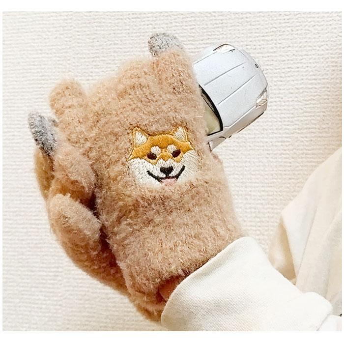 手袋 キッズ 5本指 通販 スマホ対応 スマホ手袋 女の子 男の子 子ども用 子供用 スマートフォン スマホ ニット アニマル ふわふわ もこもこ 動物 動物柄 |  | 24