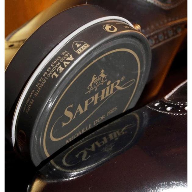 ビーズワックスポリッシュ 靴磨き クリーム サフィール ワックス 艶出し 光沢 シューケア ケア用品 皮革製品 ビーズワックスポリッシュ 50ml ブラック | Saphir Noir | 22