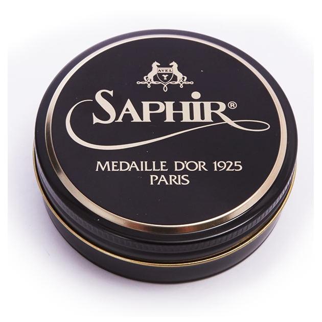 ビーズワックスポリッシュ 靴磨き クリーム サフィール ワックス 艶出し 光沢 シューケア ケア用品 皮革製品 ビーズワックスポリッシュ 50ml ブラック | Saphir Noir | 15