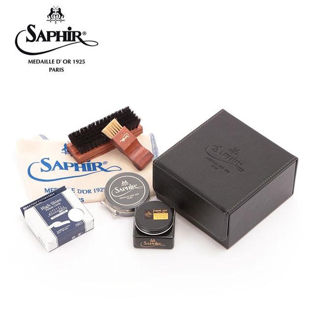 靴磨き セット サフィールノワール 布 ブラシ クリーム デラックス ハイシャインセット ギフト プレゼント お礼 お返し 贈り物 シューケアセット | Saphir Noir