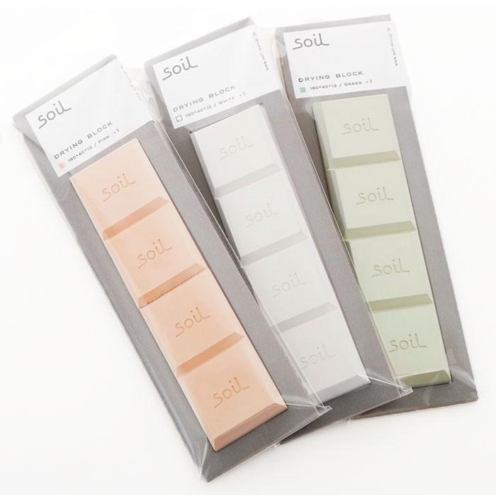 珪藻土 soil 珪藻土 ドライングブロック 通販 グリーン ホワイト ピンク キッチン チョコ型 ソイル 調湿剤 天日乾燥 繰り返し 乾燥剤 吸湿剤 自然素材 調味料 | ブランド登録なし | 10