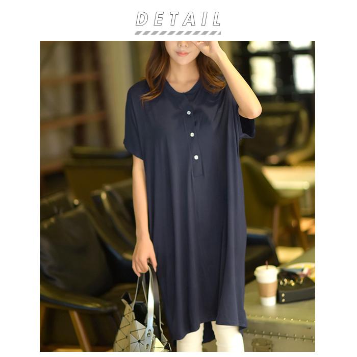 ロングtシャツ 通販ロングtシャツ レディース 半袖 tシャツ ゆったり ワンピース 夏 膝丈 シャツ ゆる カジュアル 無地 チュニック 大人可愛い ロングtシャツ | BACKYARD FAMILY | 08