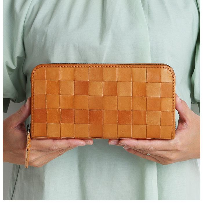 フェス ズッケロ 通販ズッケロ 財布 zucchero メッシュ 編み込み 長財布 レディース 本革 牛革 ラウンドファスナー 大容量 ヌメ革メッシュラウンド財布 シン | fes | 07