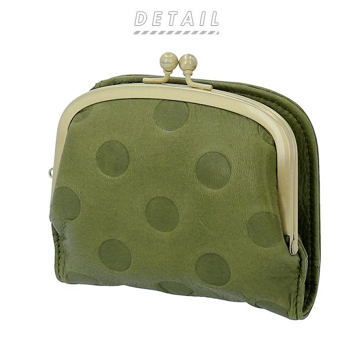 財布 通販財布 レディース 二つ折 ブランド zucchero ズッケロ がま口 二つ折り財布 本革 レザー 日本製 大人 かわいい ドット 水玉 55212 おしゃれ | zucchero filato | 01