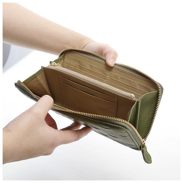 財布 通販財布 レディース 長財布 ブランド zucchero ズッケロ ラウンドファスナー 本革 レザー 牛革 カウレザー 日本製 大人 かわいい ドット 水玉 55215 財布