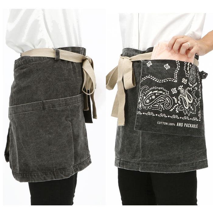 エプロン おしゃれ 腰巻 通販 アンドパッカブル AND PACKABLE ショートギャルソンエプロン ナチュラル 無地 シンプル かわいい 保育士 ショート丈 エプロン | AND PACKABLE | 06