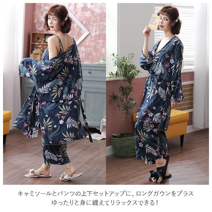 ルームウェア 可愛い 春 夏 通販 レディース 上下セット セクシー パンツ キャミソール ガウン セット 薄手 さらっと ゆったり おしゃれ M L XL 花柄 | ブランド登録なし | 09