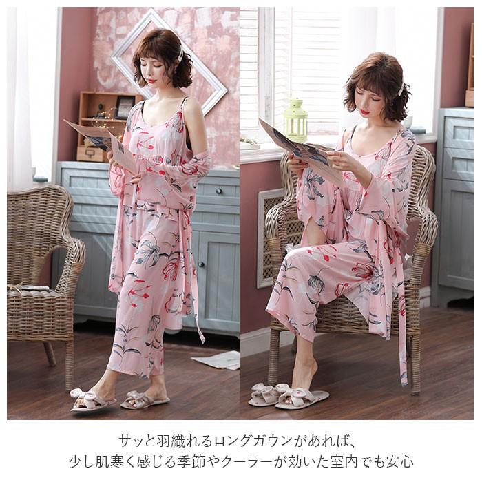 ルームウェア 可愛い 春 夏 通販 レディース 上下セット セクシー パンツ キャミソール ガウン セット 薄手 さらっと ゆったり おしゃれ M L XL 花柄 | ブランド登録なし | 10