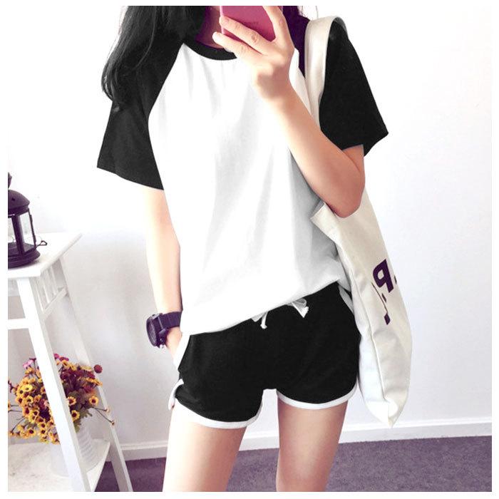 ルームウェア レディース 通販 上下セット 春 夏 ショートパンツ 可愛い パンツ 大きいサイズ m l xl 2xl グレー ブラック シンプル おしゃれ ルームウェア | BACKYARD FAMILY | 05