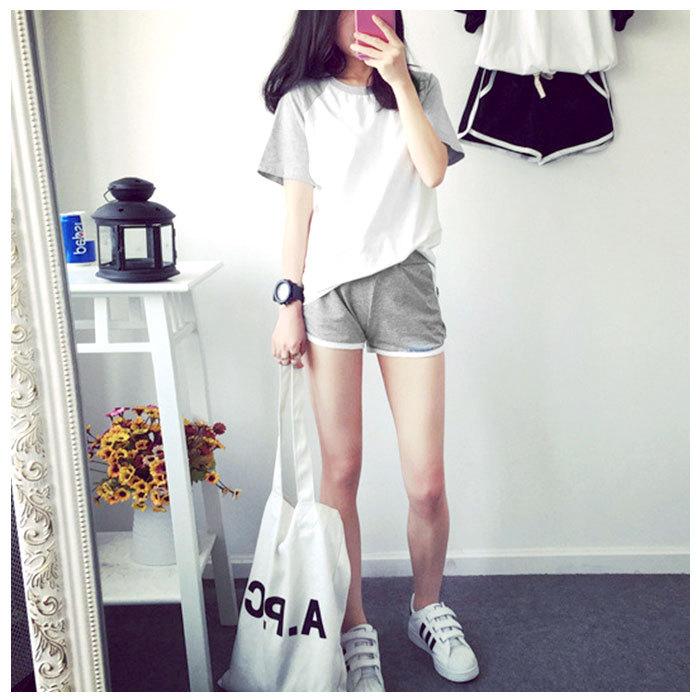ルームウェア レディース 通販 上下セット 春 夏 ショートパンツ 可愛い パンツ 大きいサイズ m l xl 2xl グレー ブラック シンプル おしゃれ ルームウェア | BACKYARD FAMILY | 06
