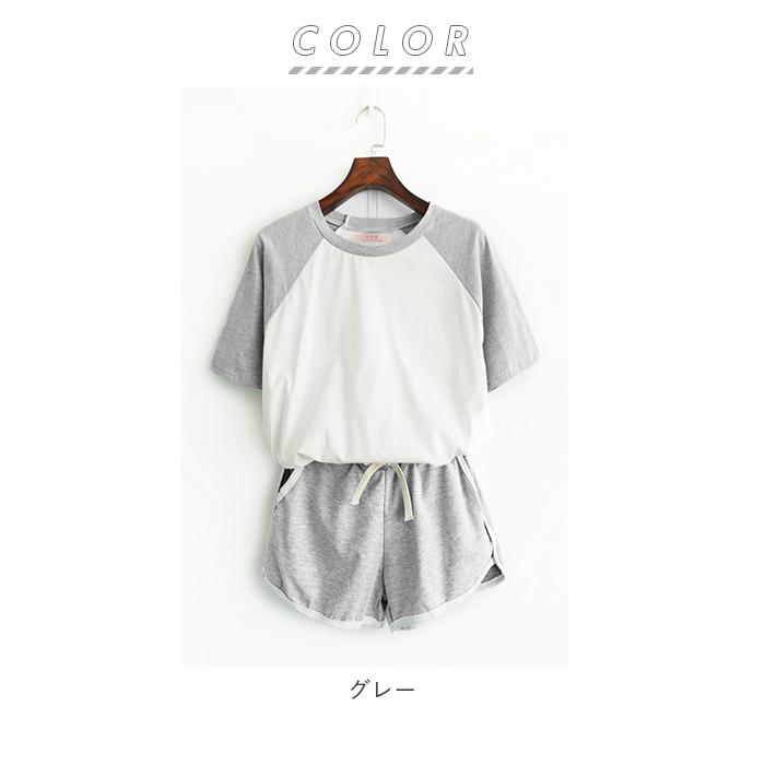 ルームウェア レディース 通販 上下セット 春 夏 ショートパンツ 可愛い パンツ 大きいサイズ m l xl 2xl グレー ブラック シンプル おしゃれ ルームウェア | BACKYARD FAMILY | 11
