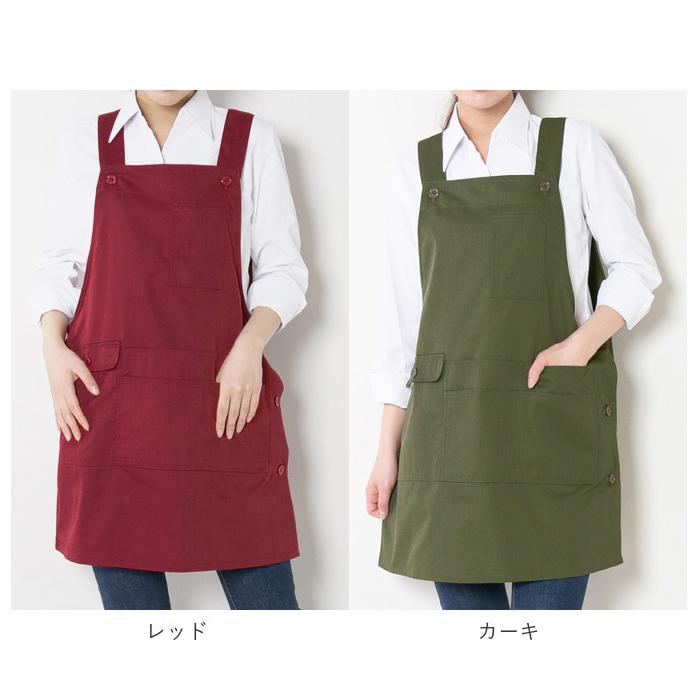 エプロン 通販エプロン おしゃれ ナチュラル レディース h型 ワンピース ゆったり ブラック ネイビー レッド カーキ ポケット たくさん 保育士 カフェ エプロン |  | 15