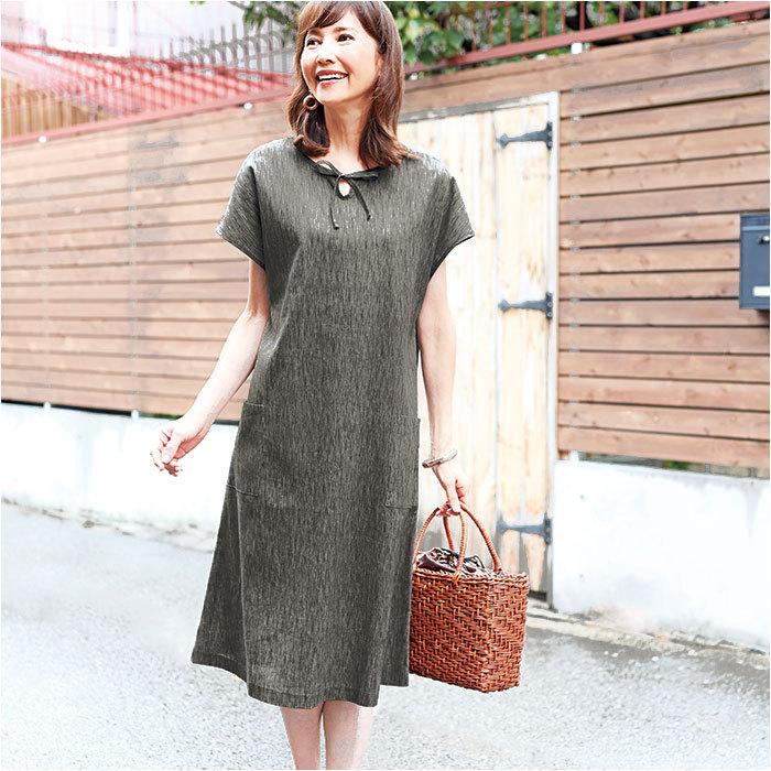 ワンピース レディース 通販 高島ちぢみ 涼感ワンピース 涼感 涼しい 吸汗性 通気性 速乾性 速乾性 風通しが良く 部屋着 ルームウェア 動きやすい 綿 春夏 Backyard Family 通販 Paypayモール