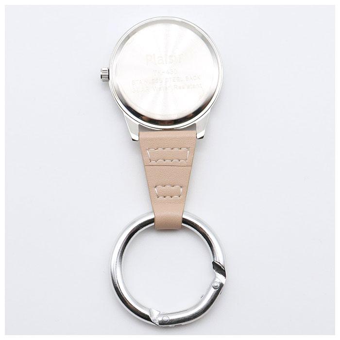 プレジール Plaisir 通販Plaisir プレジール 懐中時計 腕時計 レディース カラビナウォッチ カラビナ ハングウォッチ フックウォッチ 大きめ エンボス 見やすい | mocha | 10