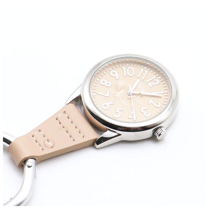 プレジール Plaisir 通販Plaisir プレジール 懐中時計 腕時計 レディース カラビナウォッチ カラビナ ハングウォッチ フックウォッチ 大きめ エンボス 見やすい | mocha | 15