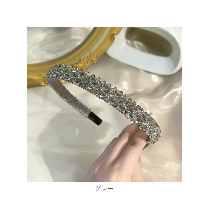 カチューシャ キラキラ 通販 大人 痛くない ビジュー ビーズ ヘアバンド ヘアアクセ ヘッドアクセ シック 上品 結婚式 二次会 パーティ 同窓会 カチューシャ | ブランド登録なし | 12
