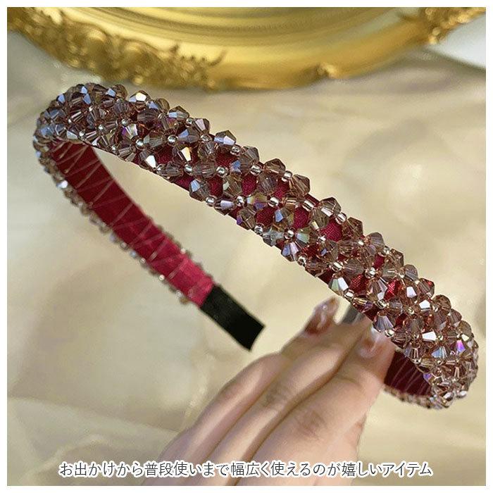 カチューシャ キラキラ 通販 大人 痛くない ビジュー ビーズ ヘアバンド ヘアアクセ ヘッドアクセ シック 上品 結婚式 二次会 パーティ 同窓会 カチューシャ | ブランド登録なし | 04
