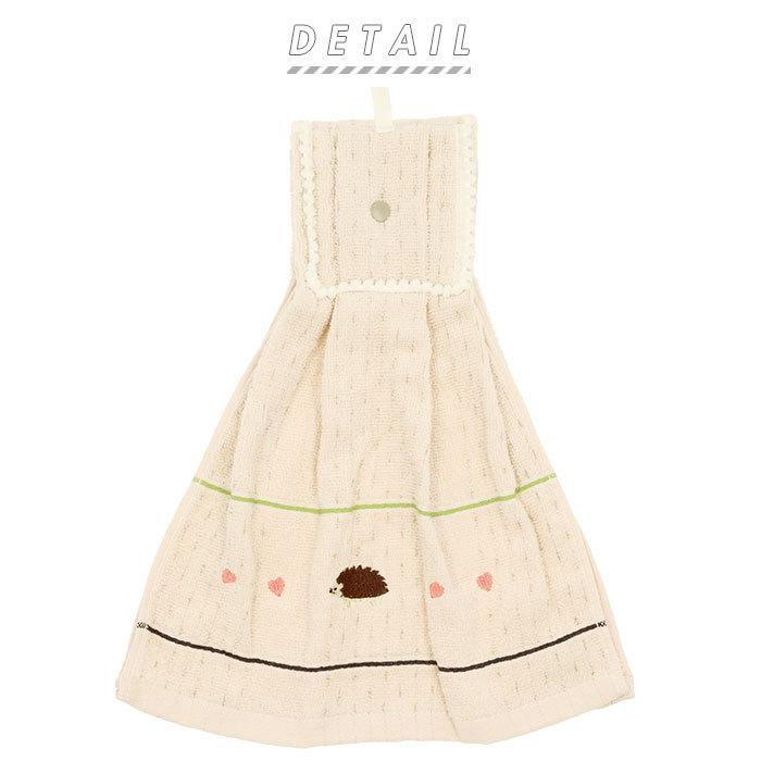 ドレスタオル 通販 綿100％ 綿 無撚糸 柔らかい ハリネズミ ブレックファースト レモン タオル 台所 キッチン トイレ 洗面所 ボタン付 ナチュラル  ドレスタオル |  | 10