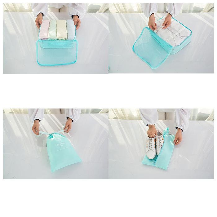 トラベルポーチ セット 通販 8点 大容量 アレンジケース トラベル収納バッグ 衣類仕分け 衣類収納 衣類 収納バッグ パッキング 巾着袋 靴バッグ トラベルポーチ | ブランド登録なし | 07