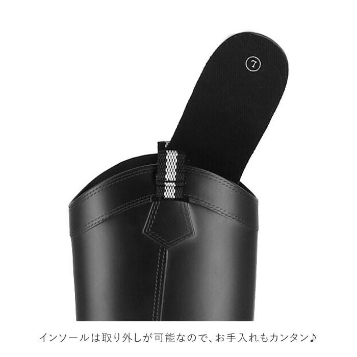 レインブーツ レディース ロング 通販 レインシューズ 長靴 おしゃれ シンプル ロング丈 雨靴 雨 雪 冬 梅雨 黒 ブラック ブラウン 茶色 M 23-24cm レインブーツ |  | 08