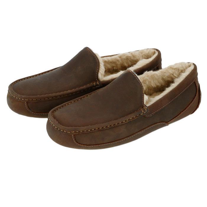 メンズ UGG メンズ スリッポン 通販 モカシン 本革 天然皮革 シープスキン ウール 防寒 あったか アグ ASCOT MATTE LEATHER アスコット マットレザー 1103889 | UGG