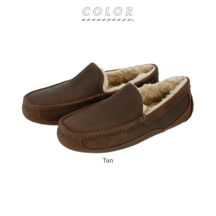 メンズ UGG メンズ スリッポン 通販 モカシン 本革 天然皮革 シープスキン ウール 防寒 あったか アグ ASCOT MATTE LEATHER アスコット マットレザー 1103889 | UGG | 10