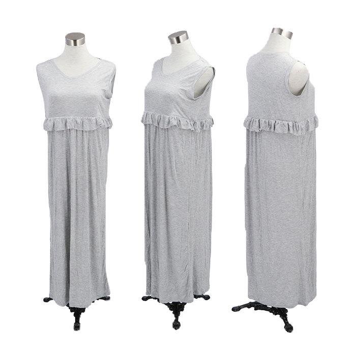 マタニティ 通販マタニティ ワンピース 春 夏 半袖 ノースリープ ネイビー グレー シンプル 授乳口付き サイズ M L XL ロング おしゃれ かわいい マタニティ |  | 03