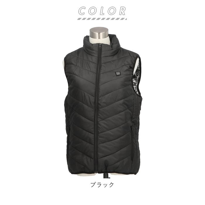 ベスト メンズ 中綿 通販 ヒートベスト ゴルフ 暖かい ヒーターベスト 電熱ウェア ウエア 速暖 インナーベスト ヒーター内蔵服 USB充電 ベスト | WETECH | 09
