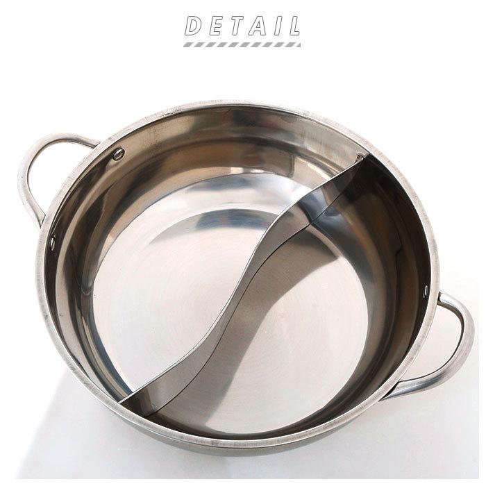 仕切り鍋 二色鍋 通販 鍋 28cm 2色鍋 二食鍋 2食鍋 お鍋 いろどり二食鍋 IH対応 ガス対応 パーティ 鍋パ 4〜6人 ステンレス 両手鍋 調理器具 仕切り鍋 | BACKYARD FAMILY | 02