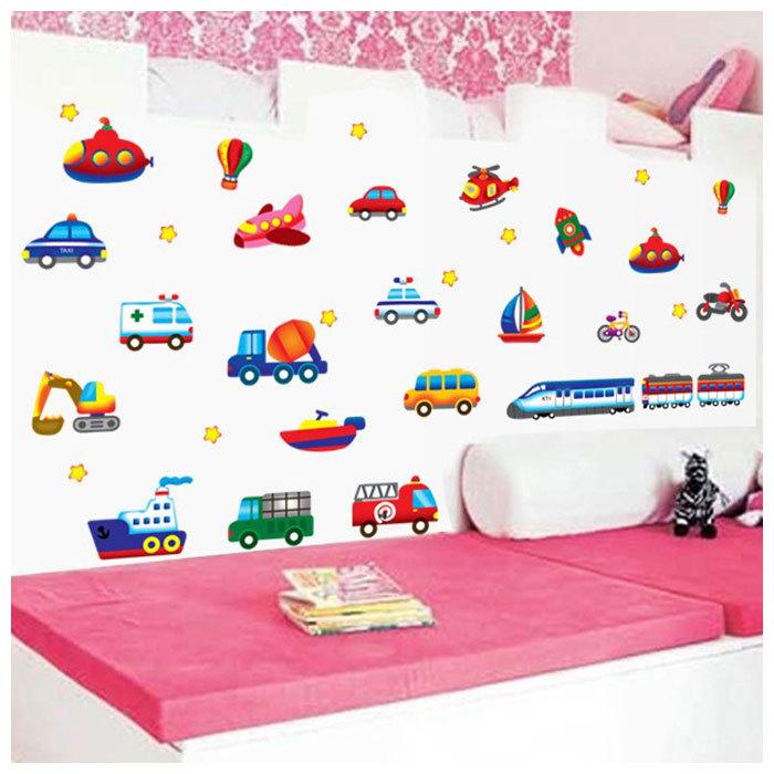 ウォールステッカー【かわいいのりもの】インテリア・寝具・収納 通販 壁 ドア 鏡 かがみ ウォールステッカー【かわいいのりもの】インテリア・寝具・収納 | ブランド登録なし | 03