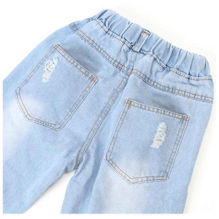 ジーンズ キッズ 通販 デニム ダメージジーンズ ロング パンツ ジーパン ボトムス ジュニア 子供服 子供 こども 子ども シンプル 女の子 学生 ダンス ジーンズ | ブランド登録なし | 08