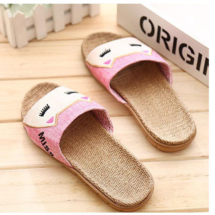 スリッパ 夏用 通販 おしゃれ 麻 リネン サンダル ルームシューズ かわいい レディース メンズ キッズ 猫 ねこ グッズ ネコ 雑貨 前開き スリッパ |  | 09