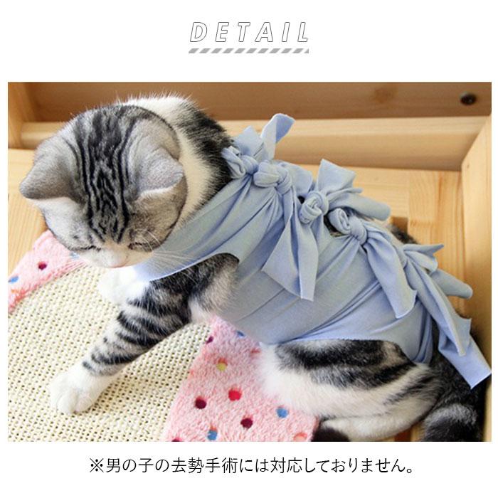 猫 通販猫 術後服 服 ねこ 傷舐め防止 手術後 エリザベスカラー の代用 洋服 ウェア 術後ウェア 皮膚保護 s m l サイズ つなぎ ロンパース かわいい 猫 | ブランド登録なし | 01