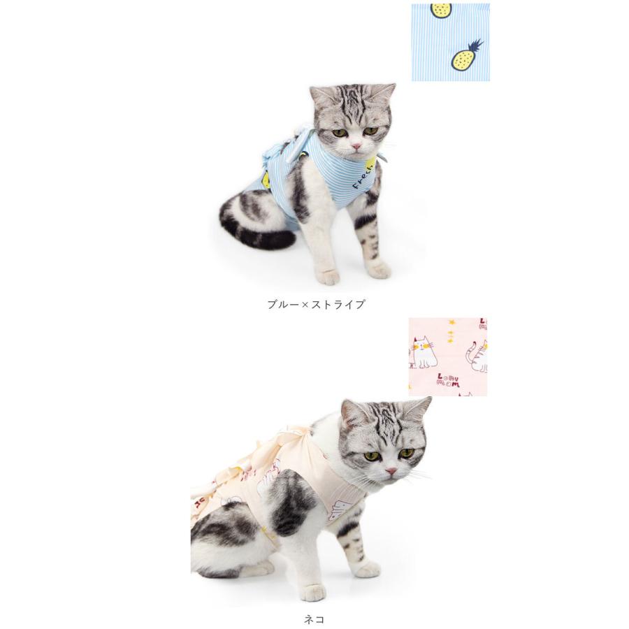 猫 通販猫 術後服 服 ねこ 傷舐め防止 手術後 エリザベスカラー の代用 洋服 ウェア 術後ウェア 皮膚保護 s m l サイズ つなぎ ロンパース かわいい 猫 | ブランド登録なし | 08