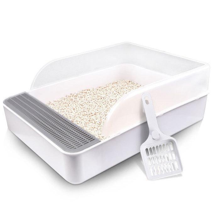 猫トイレ 大きめ 通販 ネコトイレ 猫用トイレ 猫 トイレ Ｌサイズ 長方形 飛び散らない 掃除しやすい 清潔 無害無臭 おしゃれ 高齢猫 老猫 ネコ ねこ 猫トイレ | ブランド登録なし | 03