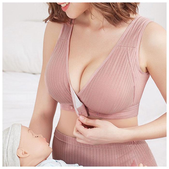 授乳ブラ 前開き 通販 授乳ブラジャー コットン ノンワイヤー マタニティブラ ナイトブラ マタニティブラジャー ブラジャー ブラ 授乳 授乳用 産前 授乳ブラ | Purpred | 03