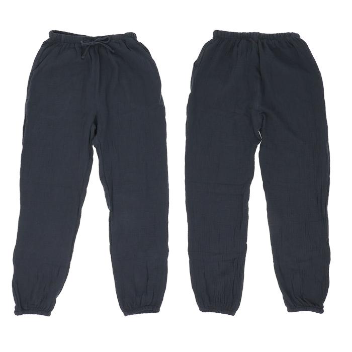 ルームウェア レディース 綿100 通販 メンズ ルームパンツ 長ズボン 薄手 ゆったり 裾ゴム 無地 楊柳縮緬 ガーゼ リラックス ポケット付き ルームウェア | ブランド登録なし | 03