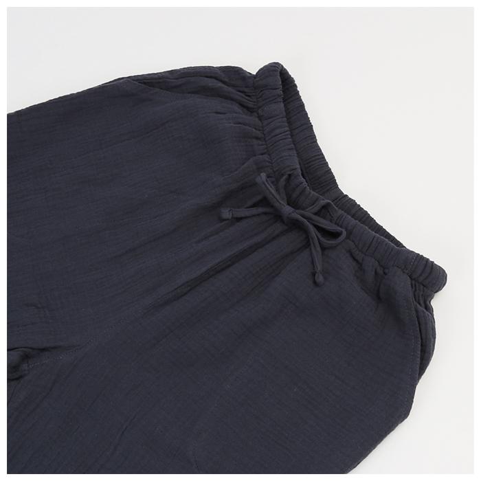 ルームウェア レディース 綿100 通販 メンズ ルームパンツ 長ズボン 薄手 ゆったり 裾ゴム 無地 楊柳縮緬 ガーゼ リラックス ポケット付き ルームウェア | ブランド登録なし | 04